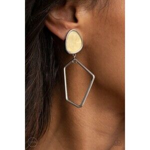 Retro Reverie Yellow Clip-On Earrings (66)